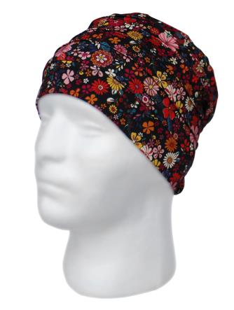 En turban af kærlighed - Sort m/blomster